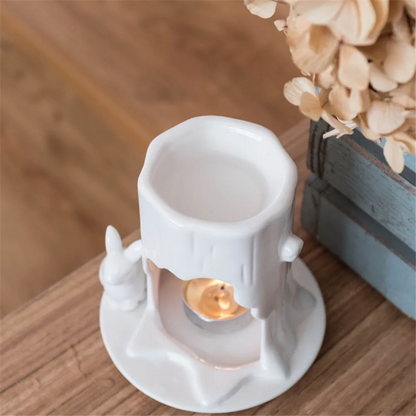 White Ceramic Candle Holder