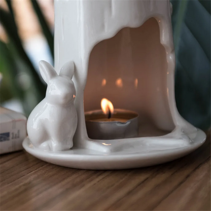 White Ceramic Candle Holder