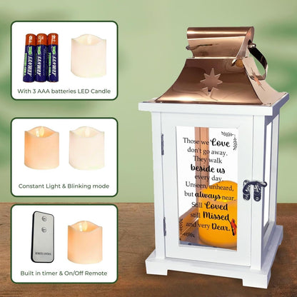 Memorial Lantern with Photo Frame, Sympathy Gifts for Loss of Loved One, Bere...