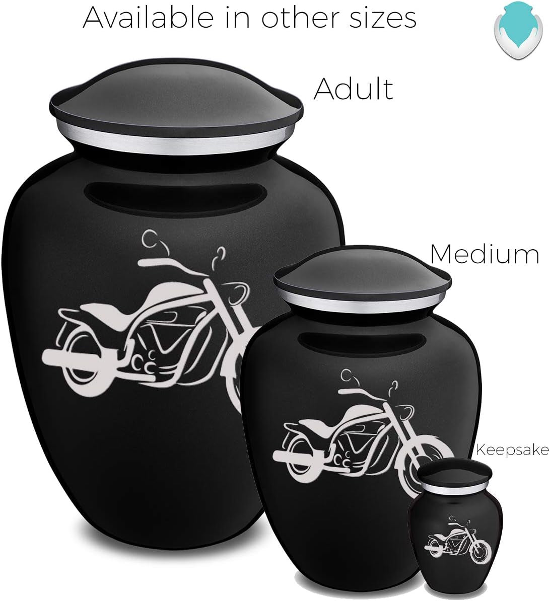 Embrace Motorcycle Keepsake Cremation Urn (Black)