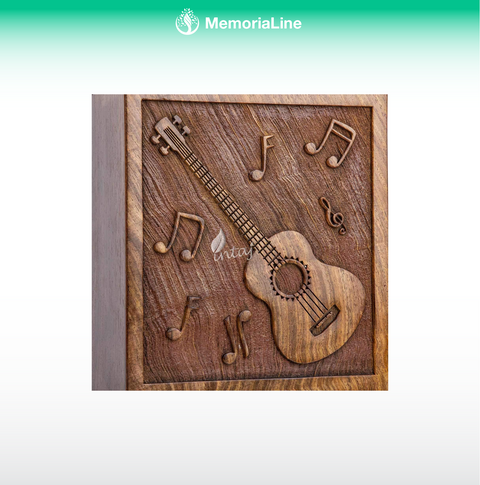 Wooden Guitar Cremation Urn for Ashes – Adult & Pet Memorial Urn