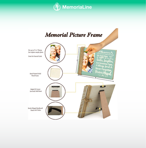 Memorial Picture Frame for Loss of Loved One, Bereavement Gift, Holds 4"x6" Photo