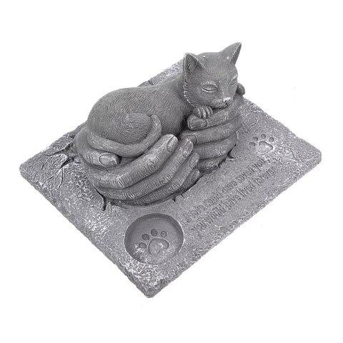 1Pc Tombstone Pet Mourning Candleholder Prop Praying Mourning Holding Pet Cat Dog Tombstone Open-Air Candlestick Ornaments