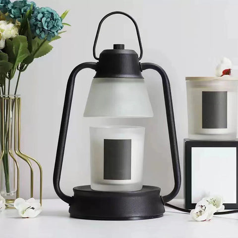 Christmas Deals!  Candle Warmer Lamp Dimmable Timer: Electric Metal Top down Light Heat Melting Wax Candles Vintage Fits Large Small Jar Scented Candel Warming Lantern Black