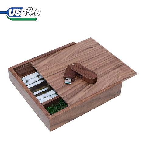 Photo Album Usb + Box Wooden USB 3.0 U Disk Flash Drive Pendrive 8GB 16GB 32GB 64GB 128GB for Photography Wedding Gift