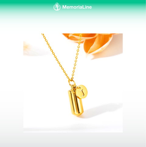 Gold Stainless Steel Cremation Urn Pendant