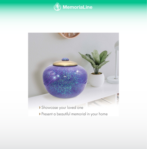 Handcrafted Purple Cremation Urn for Women – Adult Size