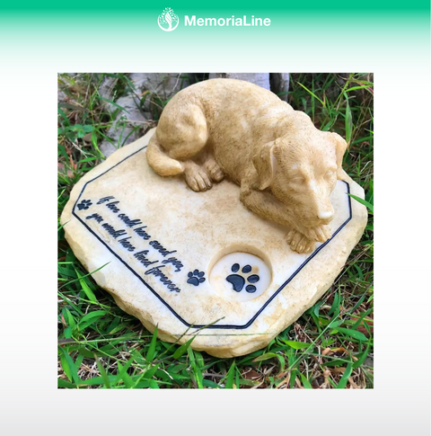 Personalized Pet Memorial Garden Stone with Sleeping Dog