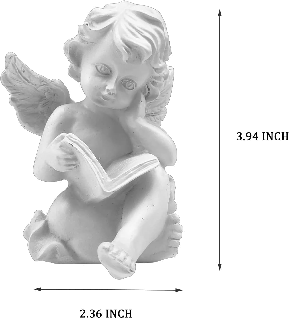 Cherubs Angels Resin Garden Statue Figurine , Adorable Angel Sculpture Memorial Statue, Indoor Outdoor Home Garden Decoration (Reading Cherub)