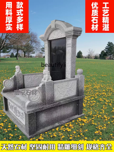 Granite Marble Stone Carving Tombstone Rural Burial Cemetery Cemetery Stone Tablet Lettering Family Tablet