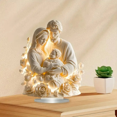 Nativity Scene Statue,2D Flat Jesus & Maria Acrylic Figurine,Home,Cafe,Room,Studio,Table Ornament Christian Religion Decor