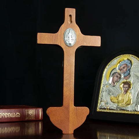 Catholic Cross with Holy Water Wooden Wall Cross for Church and Home Decor Православный Крест