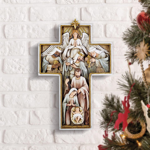Nativity Holy Family 12 Inch Wall Cross