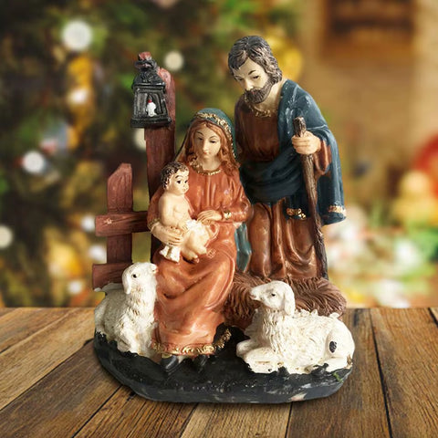 Nativity Scene Figurine Holy Family Statue Christ Jesus Catholic Figurine Religious Figurine Christmas Gift Home Decor Ornament