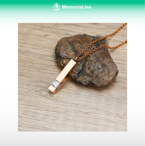 Urn Necklace for Ashes Stainless Steel Bar Pendant Memorial Jewelry