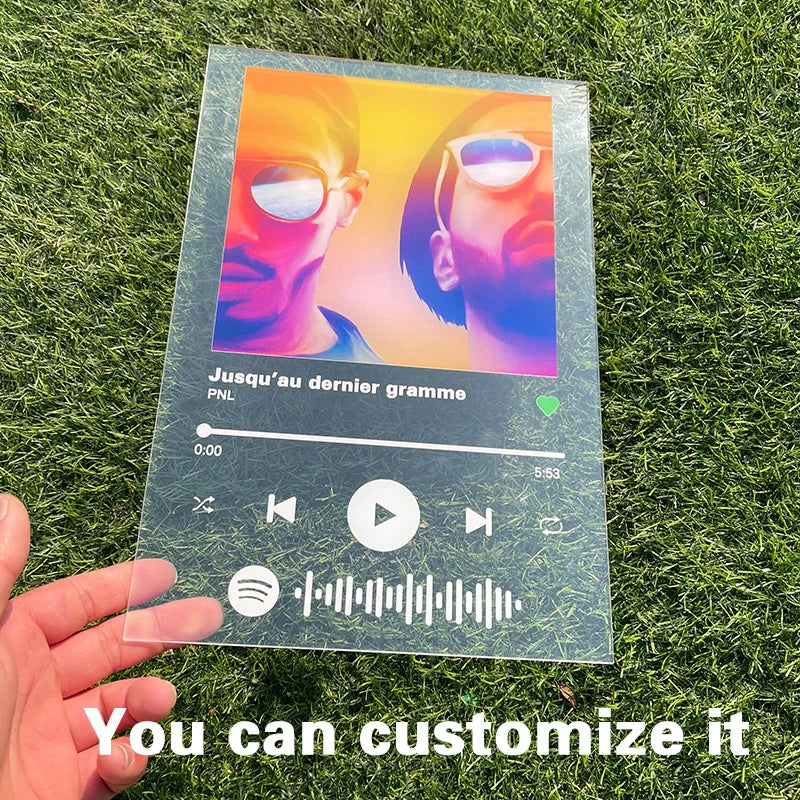 Custom Spotify Style Acrylic Music Board Spotify Glass Personal Photo Style Couple Acrylic Anniversary Photo Album Plaque