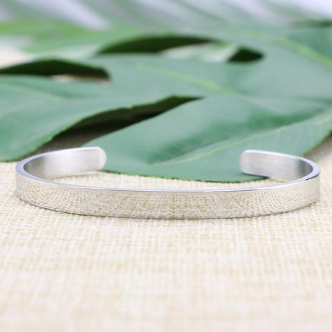 Women Bangle Bracelet Cuffs Open White Inspirational Girls Jewelry Engraved Encourage Mantra