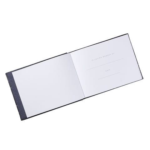 In Loving Memory Guest Book - Grey Padded Faux Leather with Debossed Cover Design - Condolence Book, Funeral Guest Book, Memorial Sign-In Book for Funerals & Memorial Services