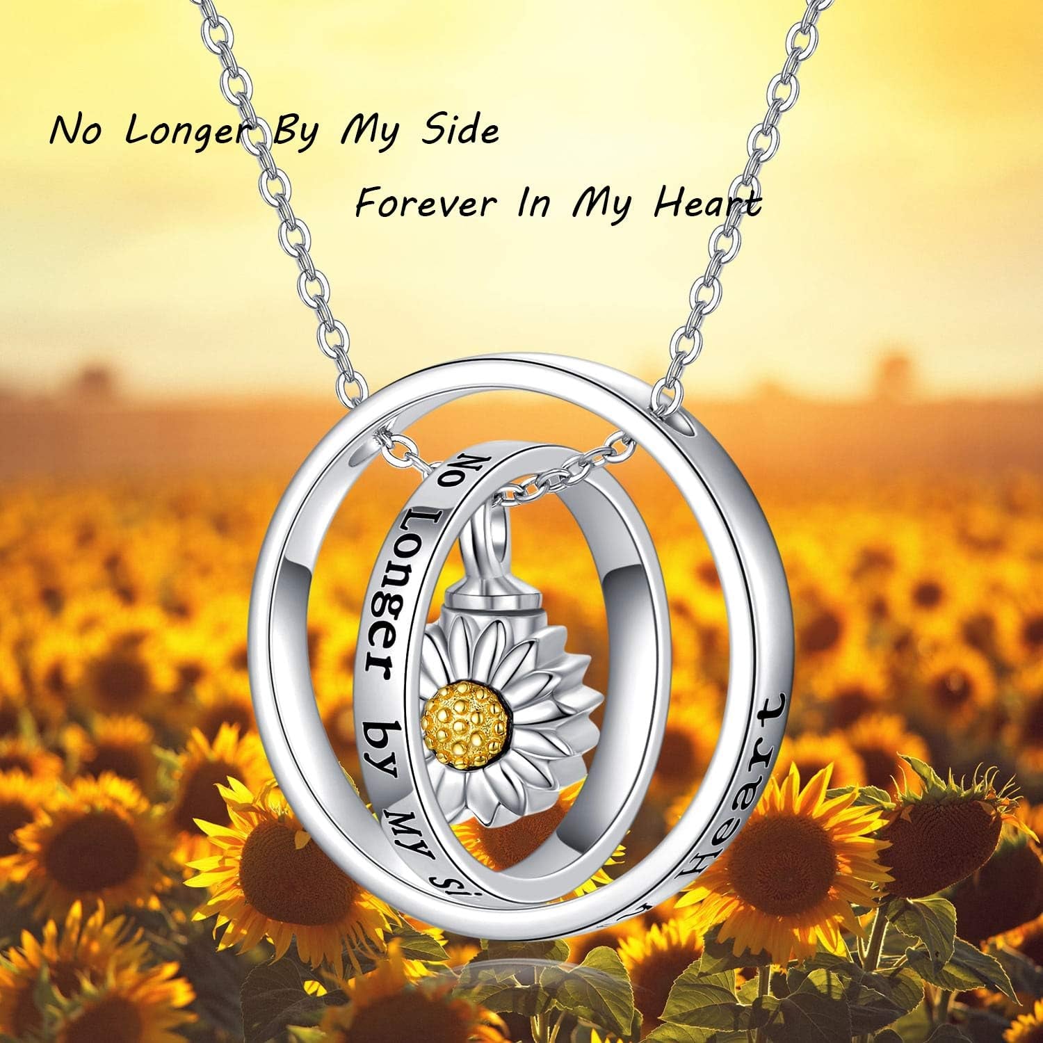 Cremation Jewelry 925 Sterling Silver Sunflower/Rose/Paw Urn Necklace for Ashes Memorial Keepsake Gifts for Women