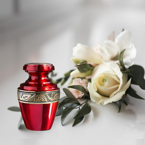 Small Urns for Human Ashes Keepsake – Cremation Urns for Human Ashes, Mini Urns for Human Ashes Dad, Keepsake Urns for Human Ashes, Small Urns for Ashes – Small, Grecian Red