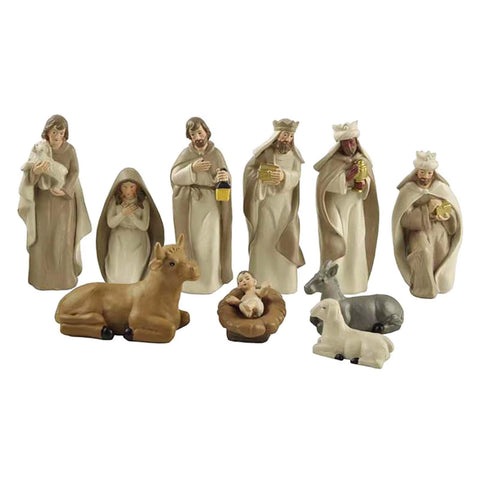 10Pcs Home Decoration Nativity Scene Set Holy Family Statue Christmas Jesus Mary Joseph Figure Catholic Figurine Christmas Gift