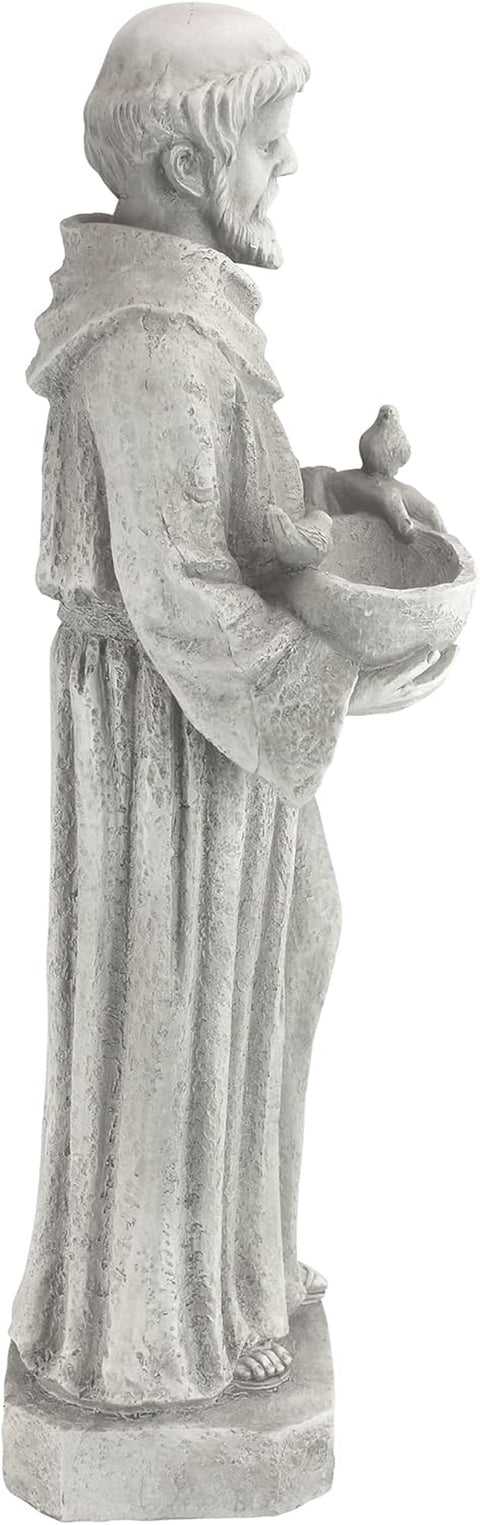 HF309480 Nature'S Nurturer Francis of Assisi Religious Garden Decor Statue Small Size, 6 Inches Wide, 20 Inches Tall Handcast Polyresin, Antique Stone Finish