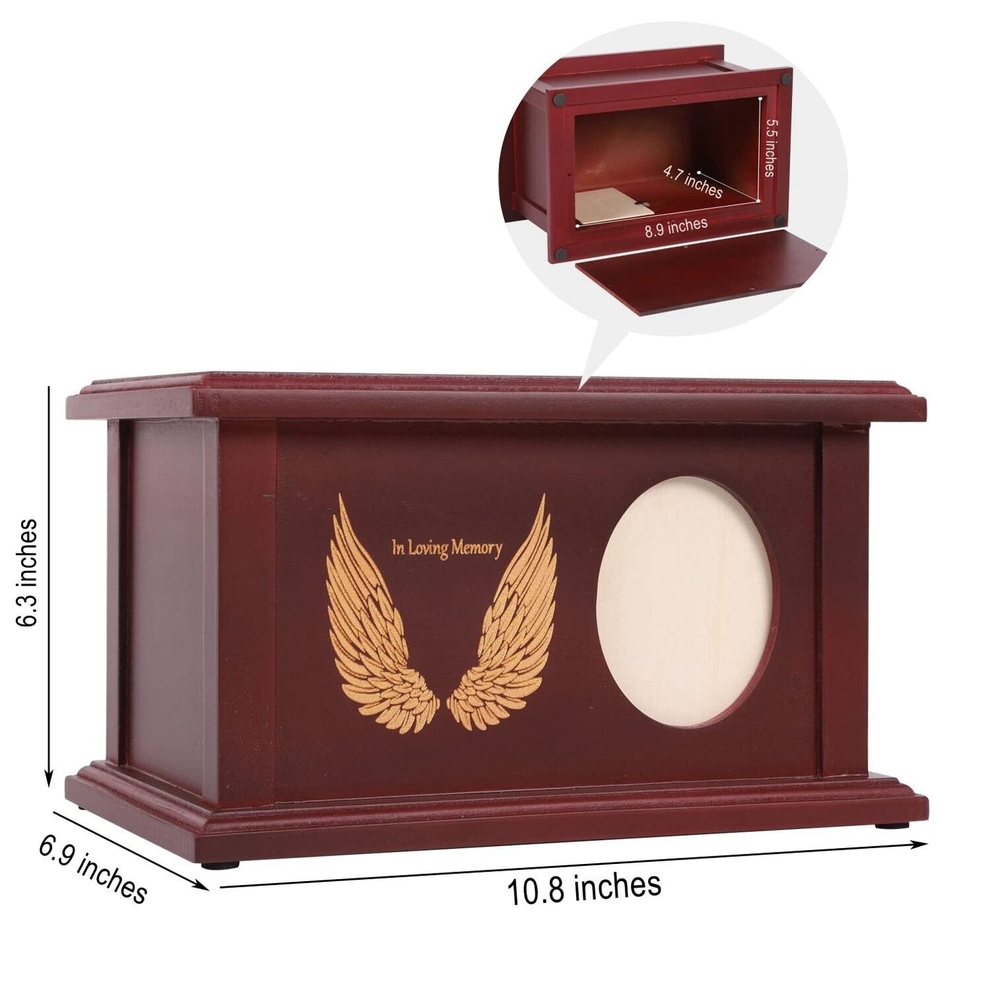 Wooden Urns for Human Ashes - Wood Cremation Urns Adult for Funeral, Burial O...