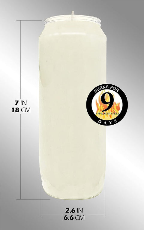 9 - Day White Memorial Prayer Candle - Memorialine