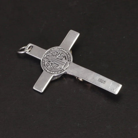 925 Silver Cross Man and Women Jesus Catholic Crucifixes Pendant 3 Sizes - Memorialine