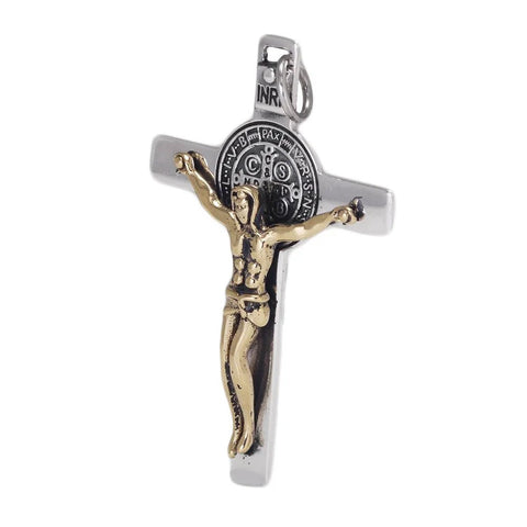 925 Silver Cross Man and Women Jesus Catholic Crucifixes Pendant 3 Sizes - Memorialine