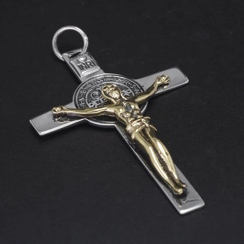 925 Silver Cross Man and Women Jesus Catholic Crucifixes Pendant 3 Sizes - Memorialine