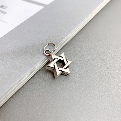 925 Sterling Silver Gold - Plated David of Star Pendant Casual Pendant Earrings Pendant Silver Jewelry Outfit Jewelry - Memorialine
