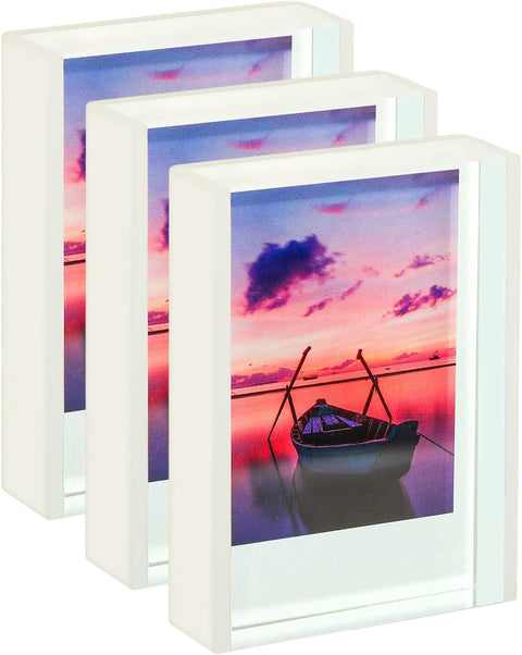 Polaroid Frame, Instax Mini Film Frame, 2X3 Polaroid Picture Frame for Fujifilm Instax Film & Polaroid Film,Freestanding Sliding Acrylic Photo Frames for Desktop Tabletop,Mini Frame for Photos