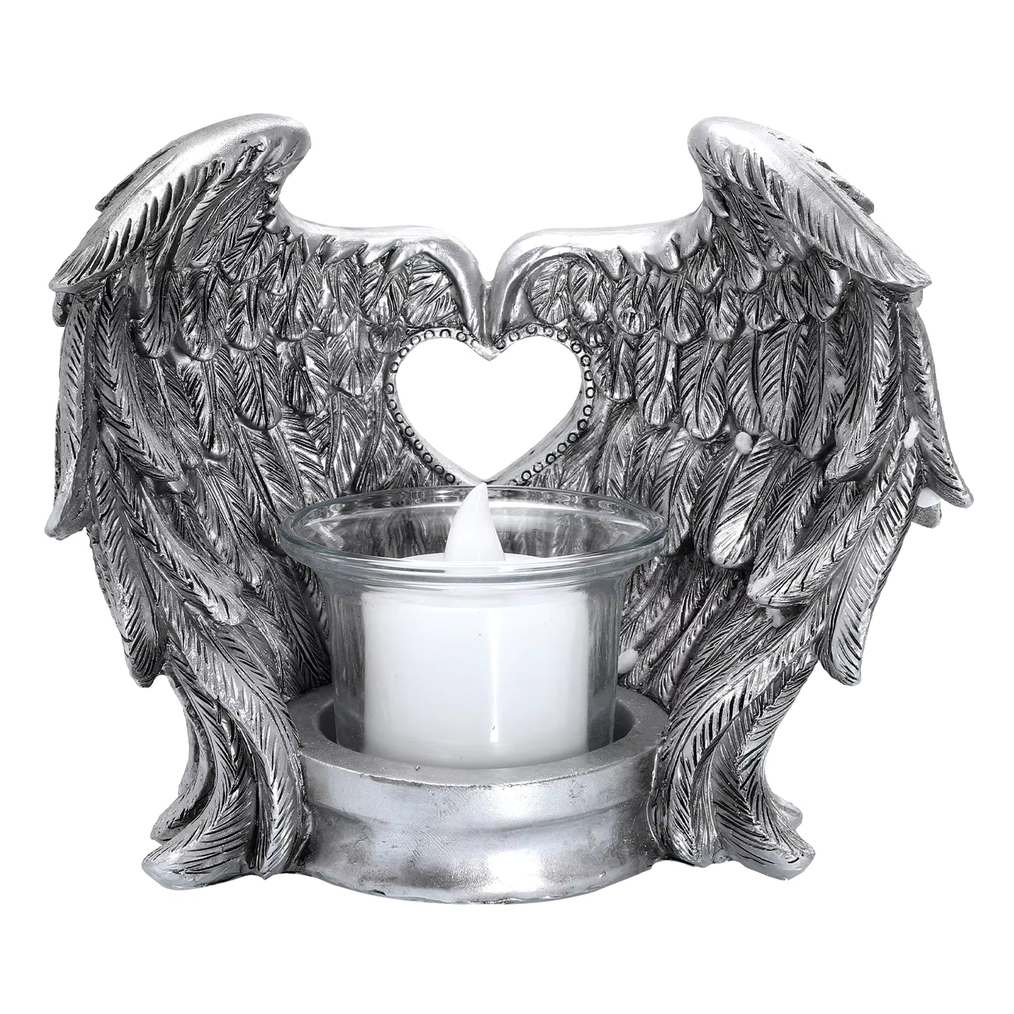 Candles Angel Wings Operated Holder Taper Flameless Decor Flickering Fake Wall Powered Light Memorial Tea Led