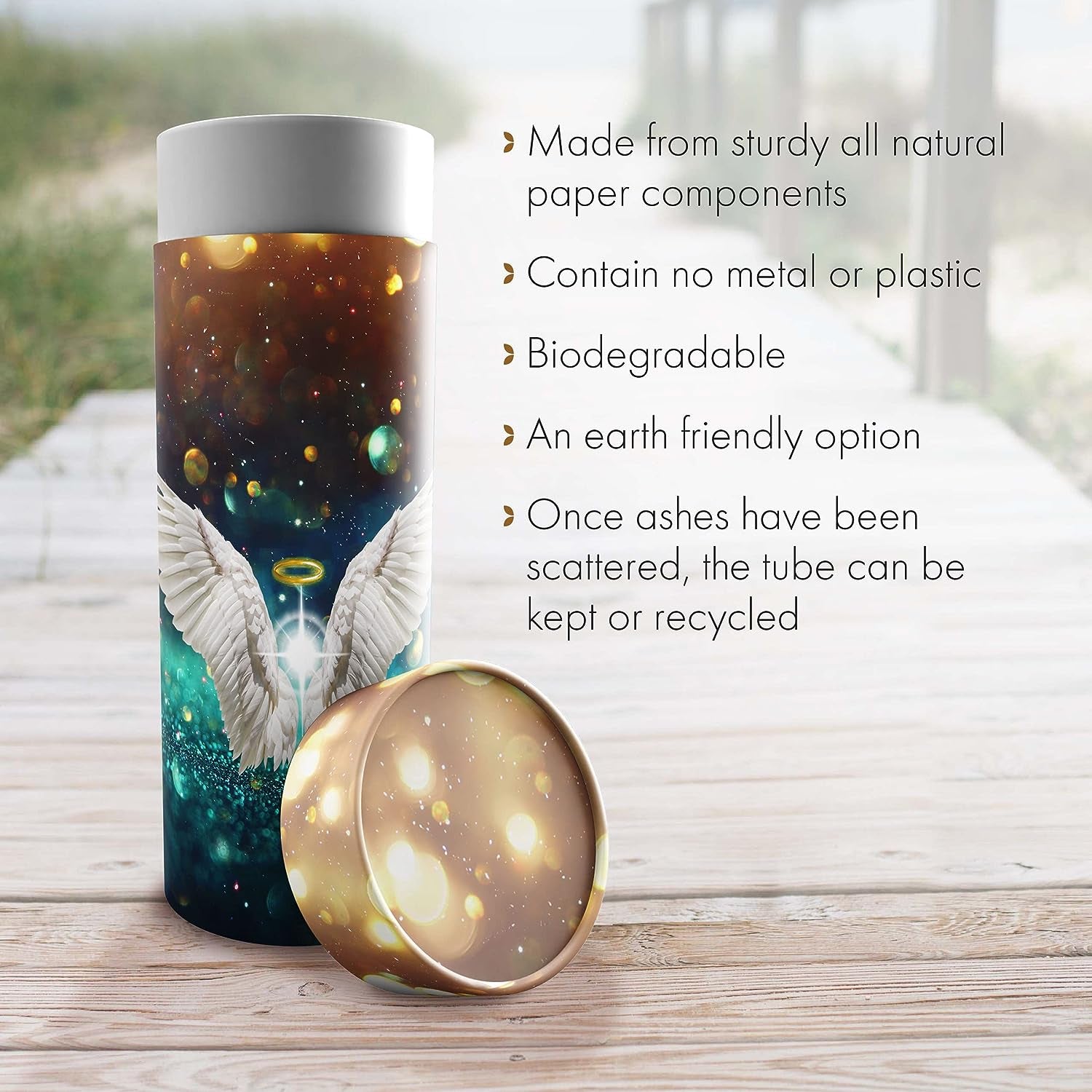 Guardian Angel Men'S Biodegradable Urns for Water Burial - Eco Friendly Biodegradable Urns for Human Ashes, Biodegradable Urn and Scattering Tube or Scattering Urn and Urns for Ashes Adult Male Large