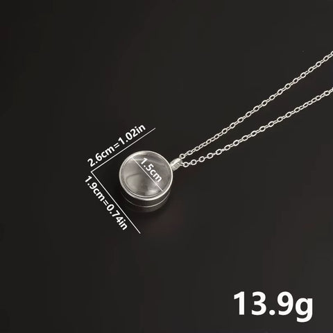 1Pc 15-30Mm DIY Acier Inoxydable Double Curved round Locket Pendant Necklaces Living Glass Ashes Medaillon Women Collar Jewelry