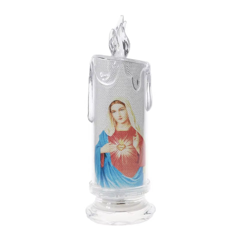 Jesus Virgin Christ Candle Lamp Romantic Tealight Electronic Flameless LED Devotional Prayer Candles Light Religious Decoration