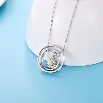 Sunflower Urn Necklace for Ashes 925 Sterling Silver Cremation Jewelry Memorial Keepsake Pendant Necklace Sunflower Jewelry Gifts for Women Girl