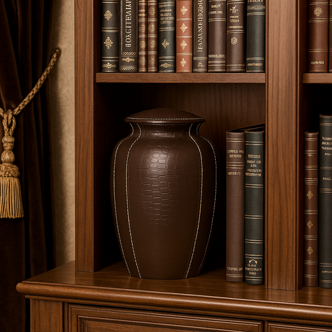 Elegant Crocodile-Embossed Memorial Urn – Limited Collection