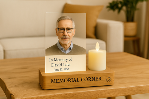 Memorial Corner – Acrylic Tribute Set with QR Legacy Link