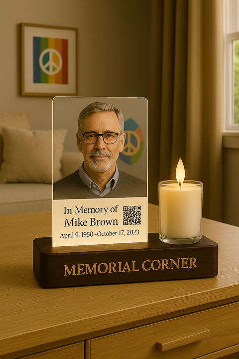 Memorial Corner – Acrylic Tribute Set with QR Legacy Link
