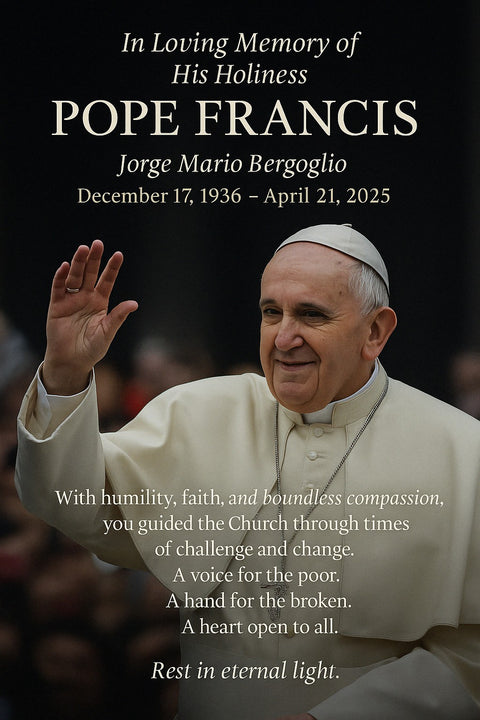 Memorial Candle in Honor of Pope Francis – A Light of Faith and Blessing