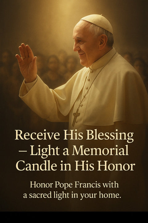 Memorial Candle in Honor of Pope Francis – A Light of Faith and Blessing