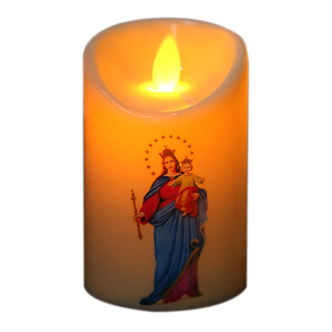 Jesus Christ Candles Lamp LED Tealight Romantic Pillar Light Creative Flameless Electronic Candle Battery Operated