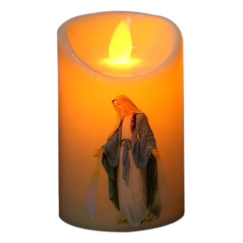 Jesus Christ Candles Lamp LED Tealight Romantic Pillar Light Creative Flameless Electronic Candle Battery Operated