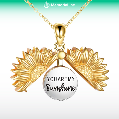 Sunflower Memorial Urn Necklace