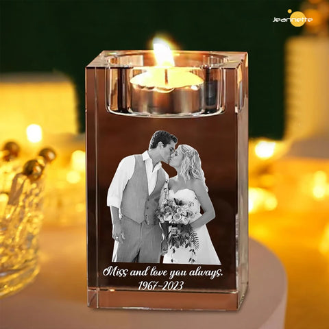 Personalized Photo Crystal Candle Holder