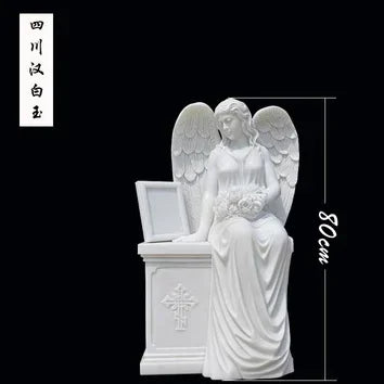 Marble Angel European Tombstone Angel Statue Cemetery Sculpture Church Stone Carving Angel