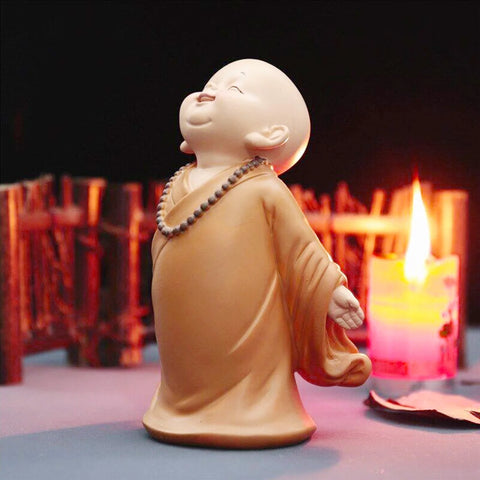 Little Monk Figurine Mini Monk Statue Cute Buddha Monk Statue Adorable Baby Little Monk Decoration Creative Little Monk Ornament