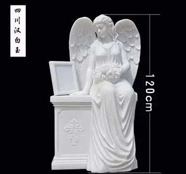 Marble Angel European Tombstone Angel Statue Cemetery Sculpture Church Stone Carving Angel